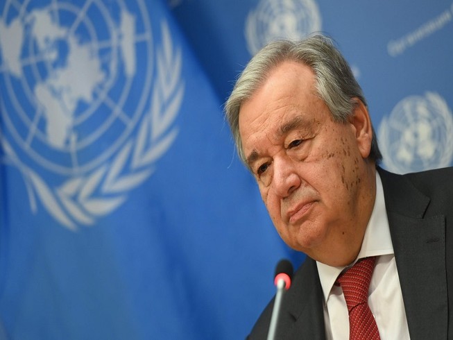 Tổng Thư ký Liên Hiệp Quốc Antonio Guterres buồn rầu vì thế giới thiếu sự lãnh đạo và thống nhất trong cuộc chiến với COVID-19. Ảnh: THE GUARDIAN