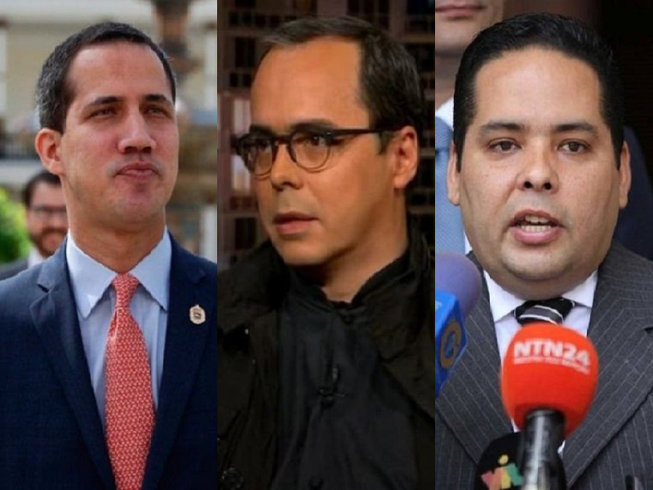 Ông Juan Guaido - thủ lĩnh phe đối lập Venezuela (trái) và hai phụ tá thân cận. Ảnh: ORINOCO TRIBUNE