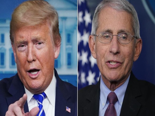 ổng thống Donald Trump và Chuyên gia y tế hàng đầu Lực lượng đặc nhiệm COVID-19 của Nhà Trắng, Tiến sĩ Anthony Fauci.