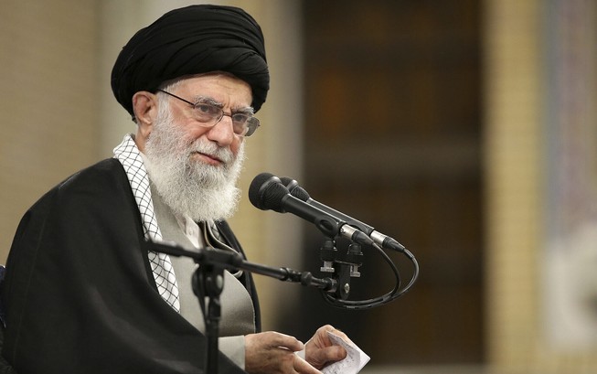 Lãnh đạo tối cao Iran Ali Khamenei trong một bài phát biểu đầu năm 2020. Ảnh: AP