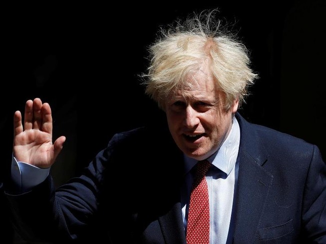Thủ tướng Anh Boris Johnson tại phố Downing, London, ngày 20-5-2020.