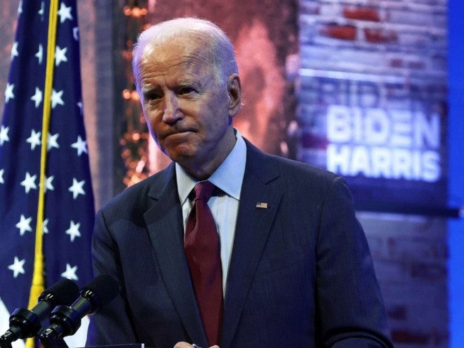 Ứng viên Tổng thống đảng Dân chủ Joe Biden trong cuộc họp báo ngày 27-9. Ảnh: AFP