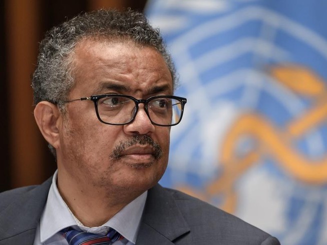 Tổng giám đốc WHO Tedros Adhanom Ghebreyesus tham dự cuộc họp báo tại Geneva, Thụy Sĩ, ngày 3-7.