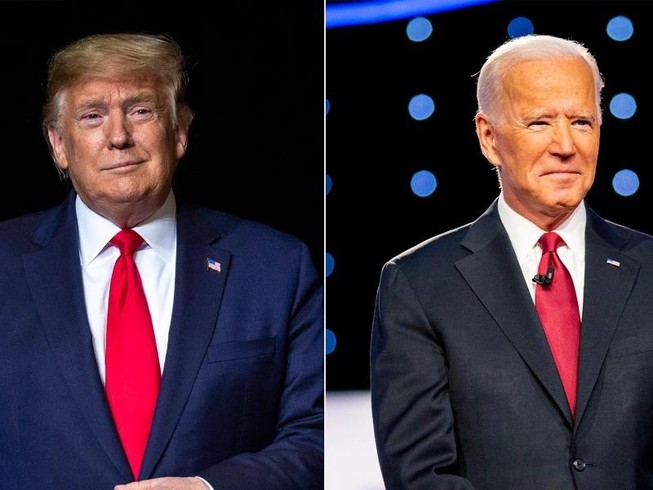 Tổng thống Donald Trump (trái) và ứng viên Joe Biden (phải). Ảnh: USA TODAY