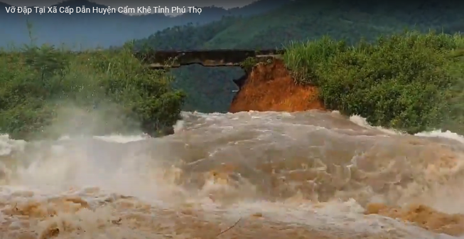Vỡ đập Đầm Thìn ở Phú Thọ