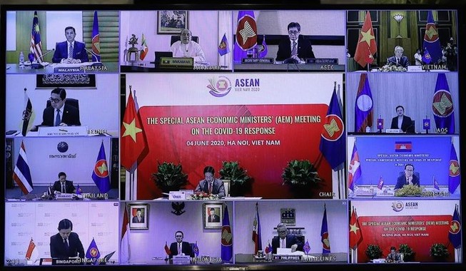Các Bộ trưởng Kinh tế ASEAN họp trực tuyến ứng phó COVID-19
