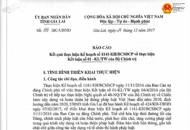 Gia Lai có hàng chục văn bản sai pháp luật