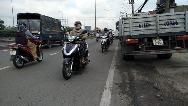 Hoảng với chạy ngược chiều trên quốc lộ 1A