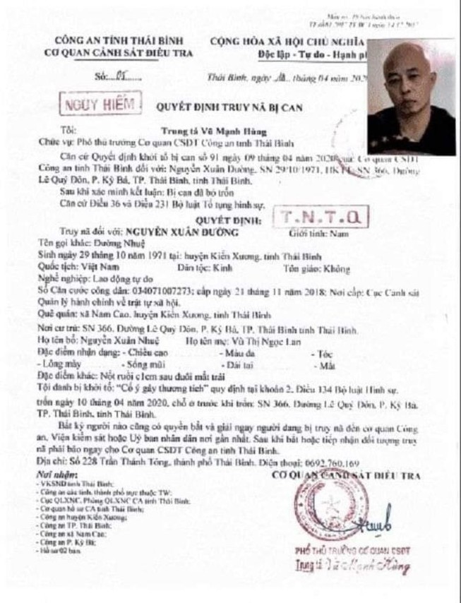 Công an Thái Bình truy nã đại gia Nguyễn Xuân Đường