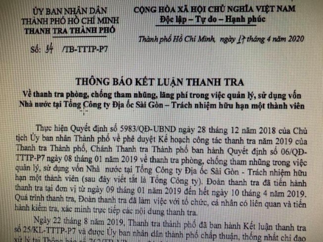 Nhiều sai phạm tại Công ty Địa ốc Sài Gòn