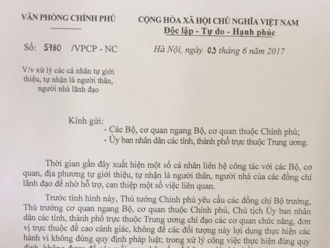 Thủ tướng yêu cầu xử lý các 'người nhà' lãnh đạo