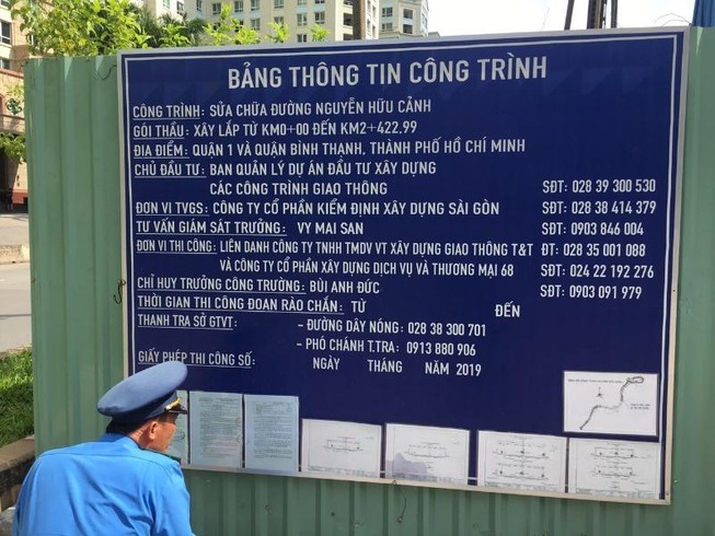 Nhà thầu thi công đường Nguyễn Hữu Cảnh bị xử phạt