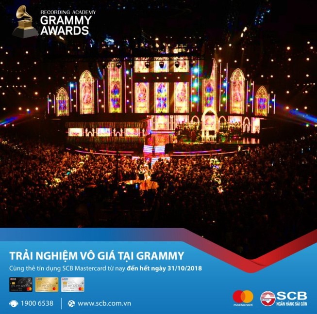 Trải nghiệm vô giá tại lễ trao giải Grammy® cùng thẻ SCB