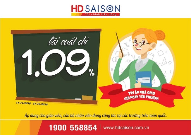 HD SAISON ưu đãi lãi suất nhân dịp 20-11