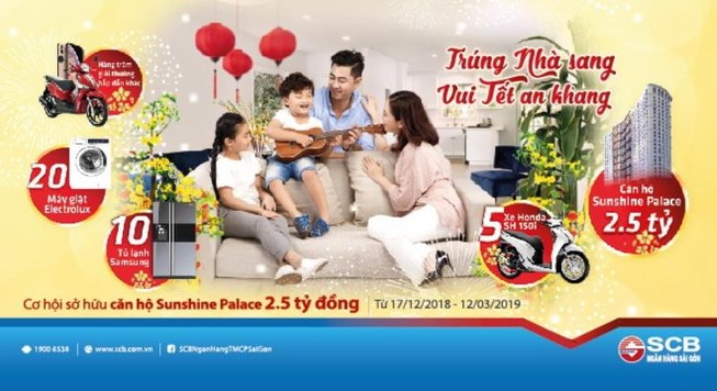 SCB: Quay số đợt 2 “Trúng nhà sang – Vui Tết an khang”