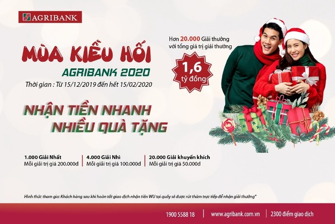 Dịch vụ kiều hối Agribank: Nhận tiền nhanh, nhiều quà tặng