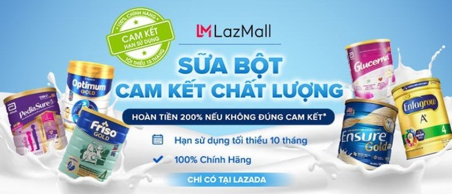 Lazada triển khai chương trình 'Sữa bột cam kết chính hãng'
