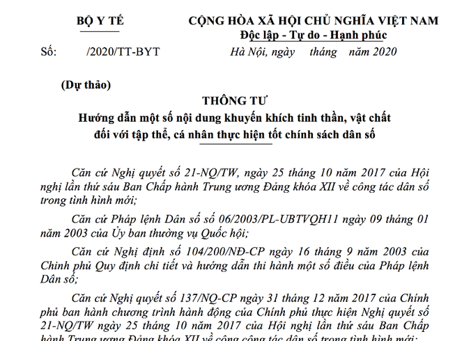 Sinh 2 con rồi triệt sản, có thể sẽ được thưởng tiền