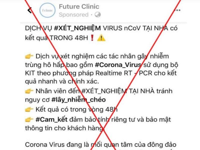 Phòng khám quảng cáo xét nghiệm COVID-19 bị 'sờ gáy'
