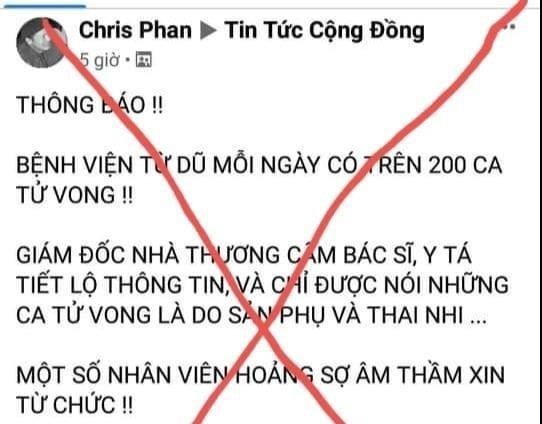 BV Từ Dũ bác thông tin mỗi ngày có trên 200 ca tử vong