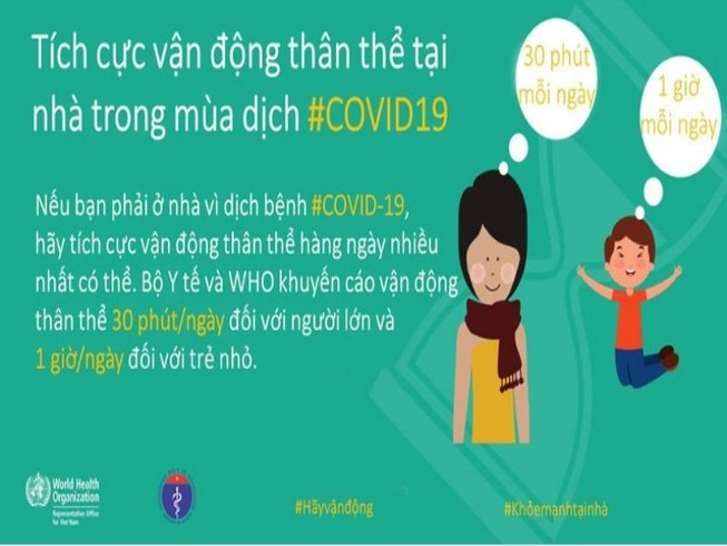 Vận động thân thể tại nhà tăng cường sức khỏe chống dịch