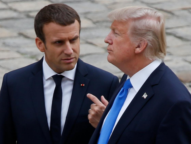 Gặp Tổng thống Pháp, ông Trump tranh thủ bênh con