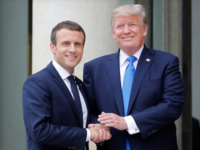 Ông Trump được ông Marcon chào đón nhiệt tình tại Pháp