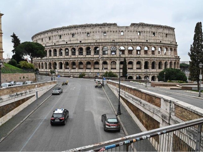 Đường phố thủ đô Rome (Ý) ngày 14-3. Ảnh: AFP
