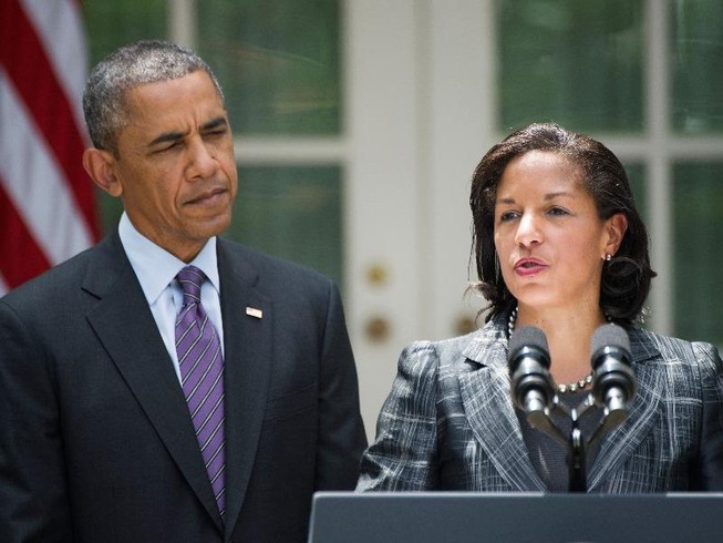 Cố vấn an ninh quốc gia Susan Rice (phải) và Tổng thống Barack Obama (trái). Ảnh: GETTY IMAGES