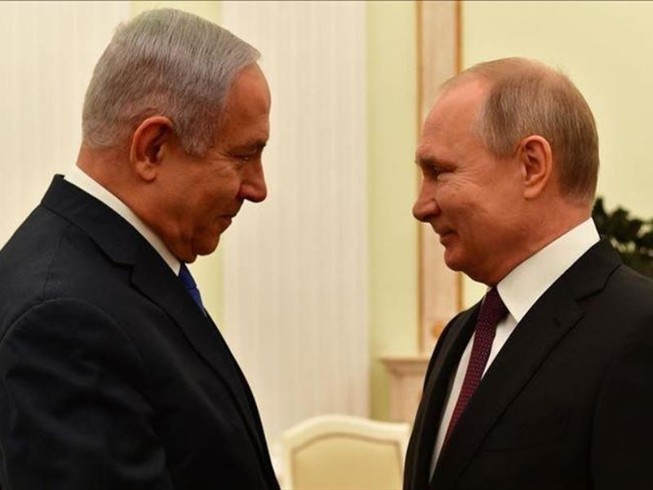 Tổng thống Nga Vladimir Putin (phải) và Thủ tướng Israel Benjamin Netanyahu. Ảnh: ANADOLU
