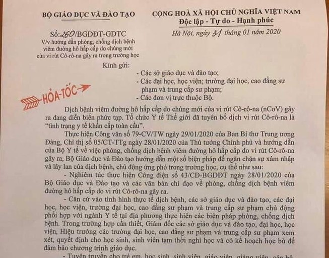 Bộ GD&ĐT giao quyền các sở tự quyết cho HS nghỉ học