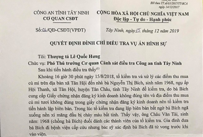 Gia đình bà mót mì chết khiếu nại việc đình chỉ vụ án