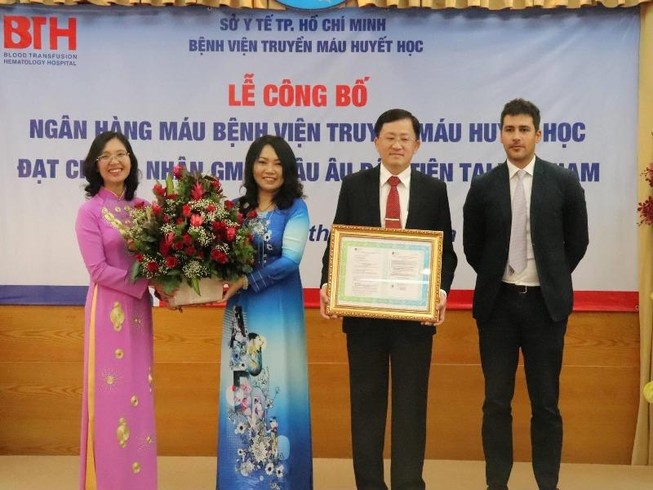 Ngân hàng máu đầu tiên của Việt Nam đạt chứng nhận GMP