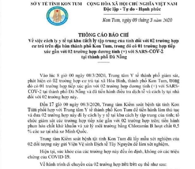 Cách ly người tiếp xúc với người dương tính COVID-19