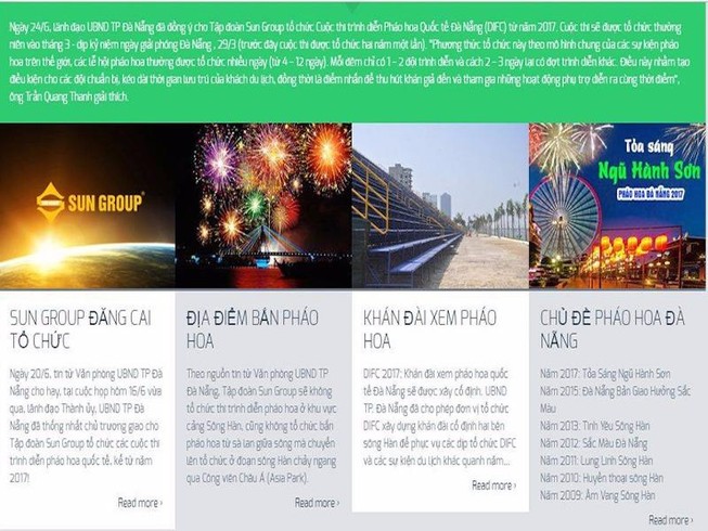 Trang web giả mạo Lễ hội bắn pháo hoa Đà Nẵng