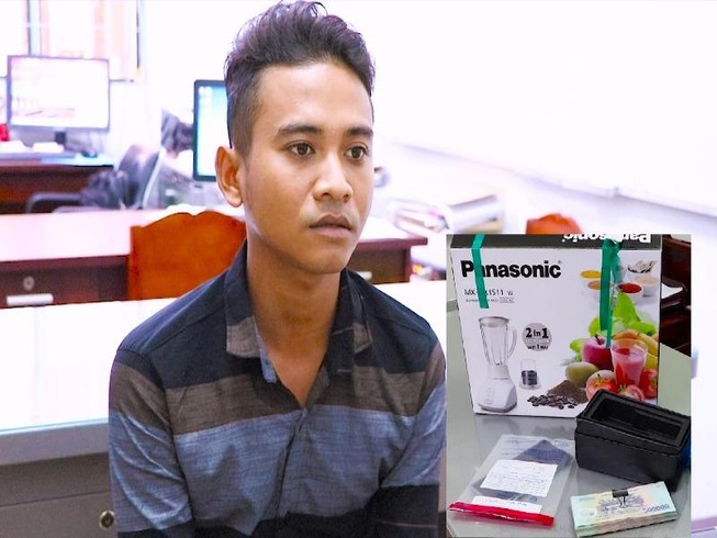 Thanh niên trộm tiền của chùa đi mua điện thoại