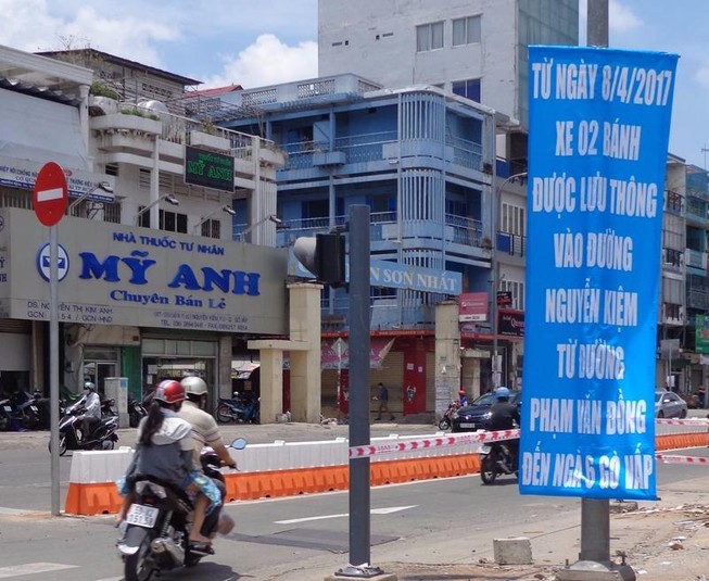 Xe máy được đi hai chiều trên đường Nguyễn Kiệm