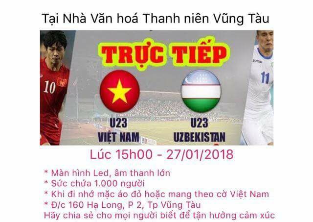 Phục vụ miễn phí người dân xem chung kết của U-23 VN