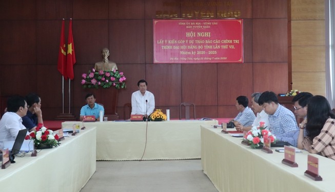 Bà Rịa- Vũng Tàu: Mời báo chí góp ý dự thảo văn kiện ĐH Đảng