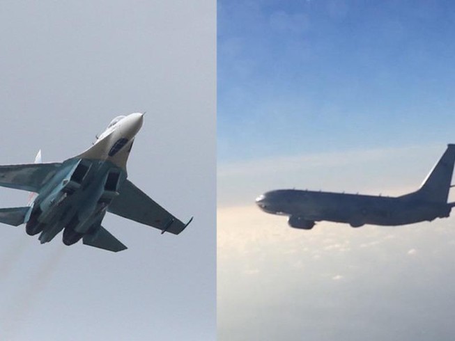 Su-27 của Nga chặn trinh sát cơ Mỹ trên biển Baltic