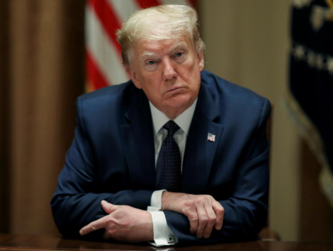 Tổng thống Mỹ Donald Trump tại cuộc họp ở Nhà Trắng hôm 18-5. Ảnh: REUTERS