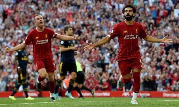 Salah lập cú đúp, Liverpool ‘vùi dập’ Arsenal chiếm ngôi đầu