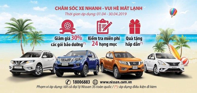 Nissan “Chăm sóc xe nhanh - Vui hè mát lạnh” trong tháng 4