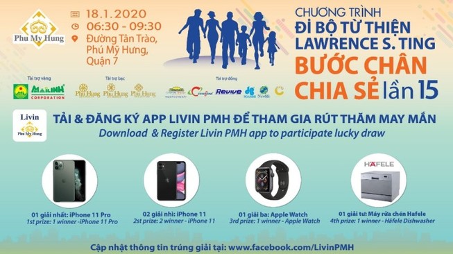 Đi bộ từ thiện có cơ hội trúng iPhone 11 Pro...