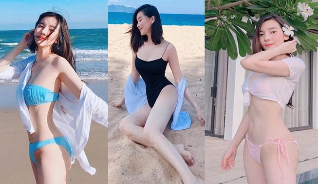 Cao Thái Hà khoe dáng bikini gợi cảm trên biển
