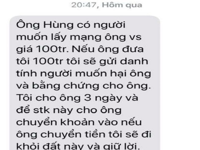 Tin nhắn đe dọa lãnh đạo VP đoàn ĐBQH là SIM rác từ TP.HCM