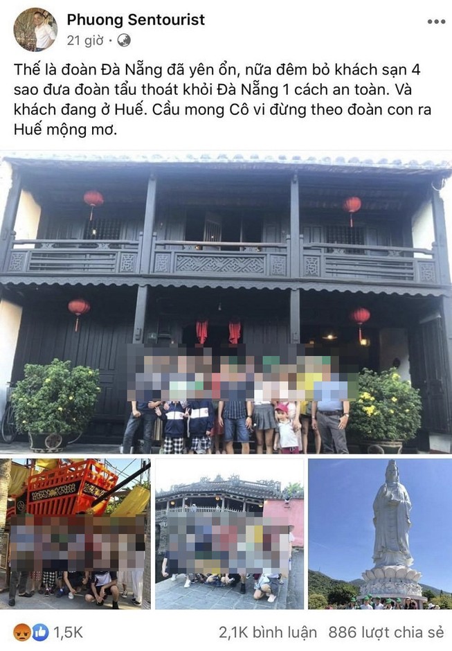 Bị phạt vì đăng facebook đưa du khách "tẩu thoát" khỏi Đà Nẵng