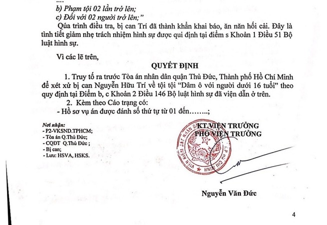 Truy tố người đàn ông dâm ô 5 bé gái