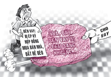 Trắng tay vì vay tiền bằng hợp đồng bán nhà, đất