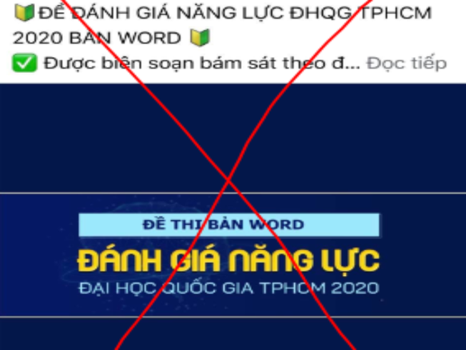 Cảnh báo giả mạo bộ đề thi đánh giá năng lực của ĐHQG TP.HCM